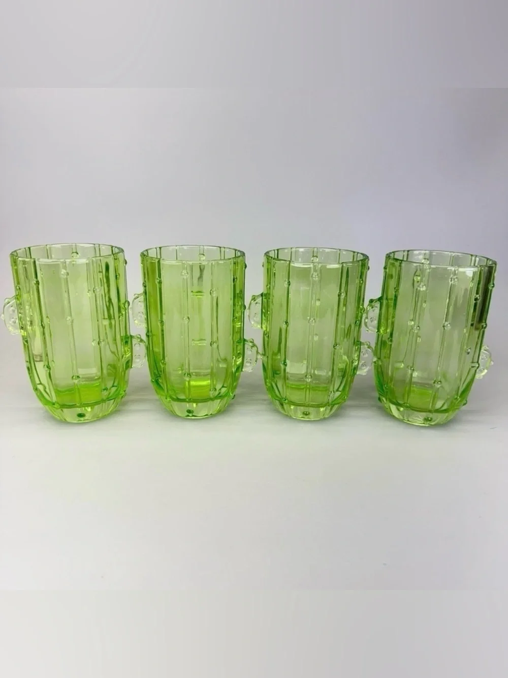 John Lewis Green Glass Cactus Tumblers Glasses